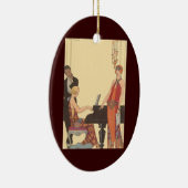  muziek, Art Deco Pianist Musician Singer Keramisch Ornament (Rechts)