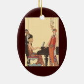  muziek, Art Deco Pianist Musician Singer Keramisch Ornament (Achterkant)