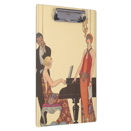  muziek, Art Deco Pianist Musician Singer Klembord (Rechts)