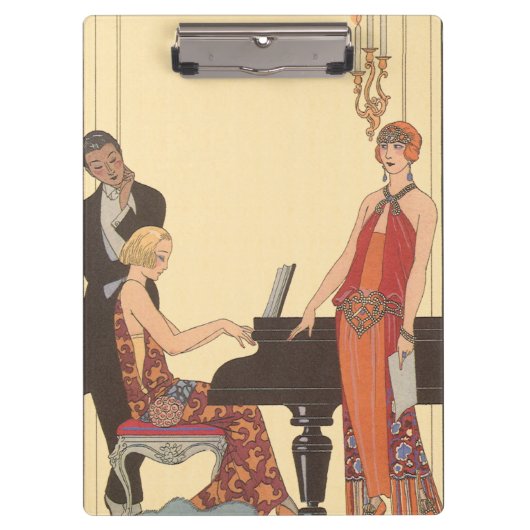  muziek, Art Deco Pianist Musician Singer Klembord (Voorkant)