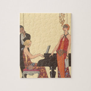 muziek, Art Deco Pianist Musician Singer Legpuzzel
