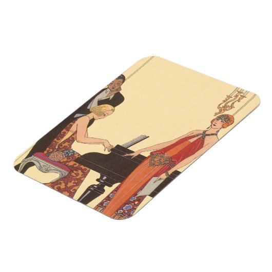  muziek, Art Deco Pianist Musician Singer Magneet (Linkerzijde)