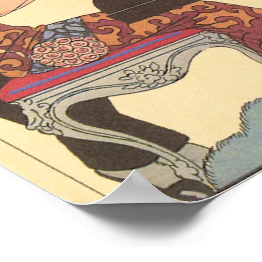  muziek, Art Deco Pianist Musician Singer Poster (Hoek)