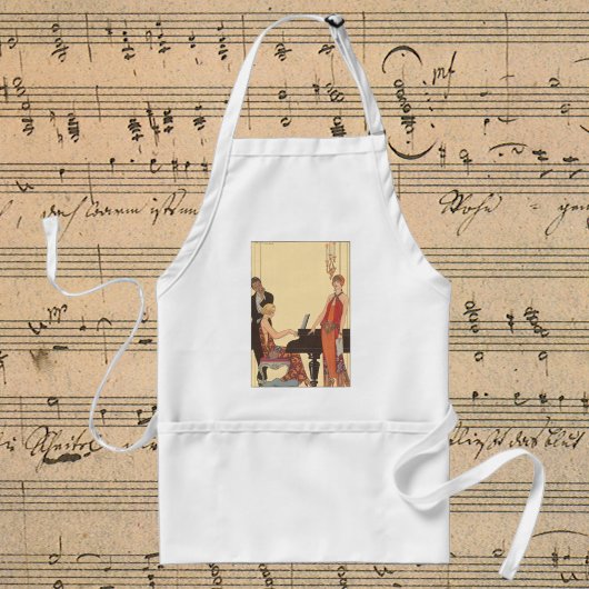  muziek, Art Deco Pianist Musician Singer Standaard Schort