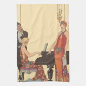  muziek, Art Deco Pianist Musician Singer Theedoek (Verticaal)