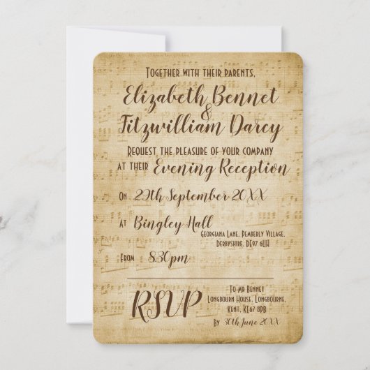 muziek avonduitnodiging kaart (Voorkant)