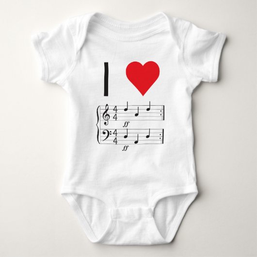 Muziek Baby Creeper, ik hou van dada! Romper (Voorkant)