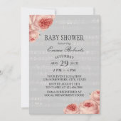Muziek Baby Shower Elegante Bloemen Kaart (Voorkant)