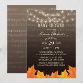 Muziek Baby shower herfst laat tekenreekslichten a Kaart (Voorkant / Achterkant)