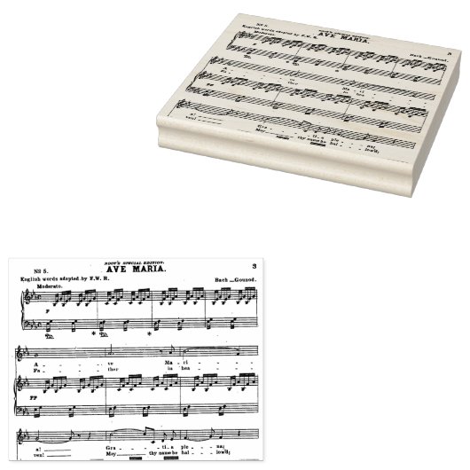 Muziek Bach Gounod Ave Maria Vocal Rubberstempel (Gestempeld)