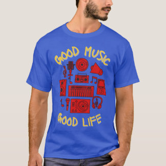 Muziek band life style retro t-shirt