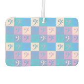 Muziek Bass Clef Patroon Pastel Luchtverfrisser (Achterkant)