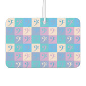 Muziek Bass Clef Patroon Pastel Luchtverfrisser (Voorkant)