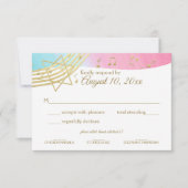 Muziek Bat Mitswa Gold Reactie RSVP Kaartje (Voorkant)