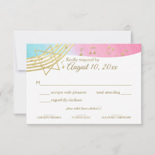 Muziek Bat Mitswa Gold Reactie RSVP Kaartje