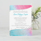 Muziek Bat Mitswa Waterverf en Zilver Kaart (Staand voorkant)