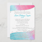 Muziek Bat Mitswa Waterverf en Zilver Kaart (Voorkant)