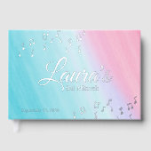 Muziek Bat Mitzvah Waterverf Folie Guestbook Gastenboek (Voorkant)
