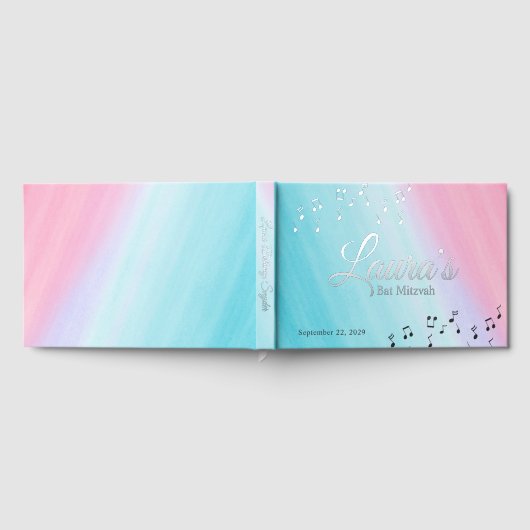 Muziek Bat Mitzvah Waterverf Folie Guestbook Gastenboek (Volledig)