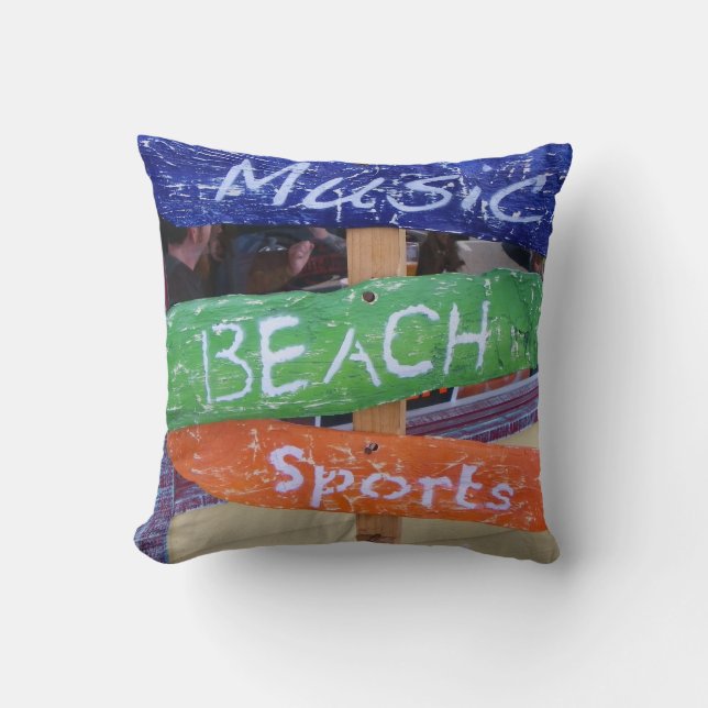 Muziek, Beach, Sportpiloot! Kussen (Voorkant)