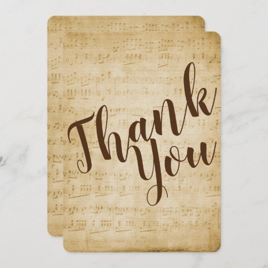  muziek bedankje bedankkaart (Voorkant / Achterkant)