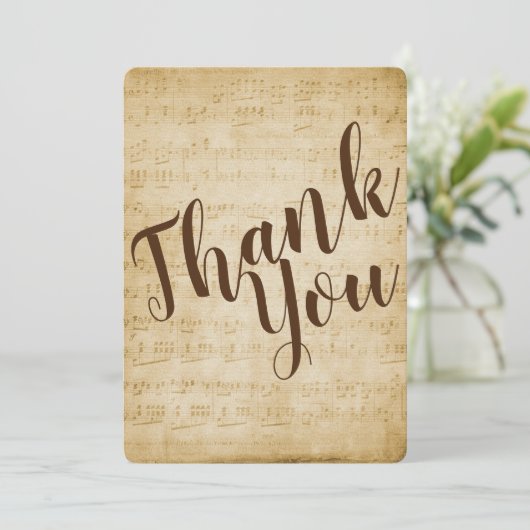  muziek bedankje bedankkaart (Staand voorkant)