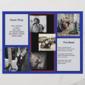 Muziek Bedrijf Veel foto's Voorbeeldbrochure Flyer (Achterkant)