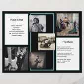 Muziek Bedrijf Veel foto's Voorbeeldbrochure Flyer (Achterkant)