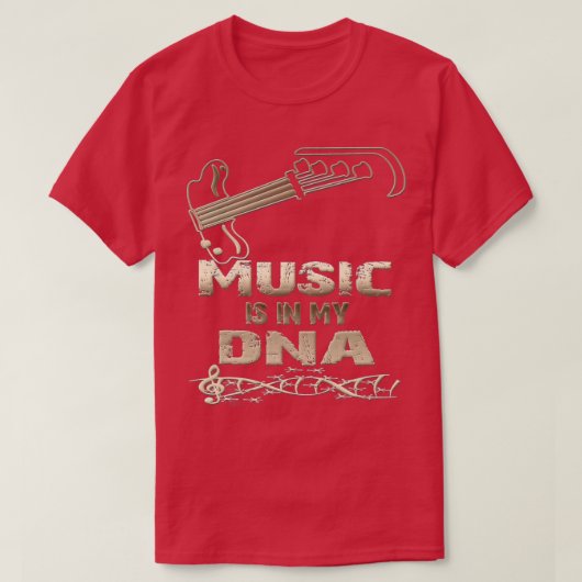 Muziek bevindt zich in mijn DNA Music Lover Bass P T-shirt (Design voorkant)