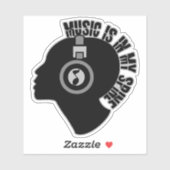Muziek bevindt zich in mijn rug sticker (Vel)