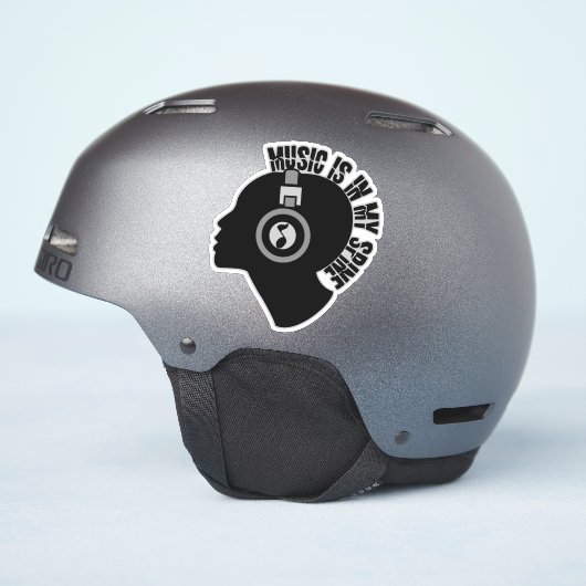Muziek bevindt zich in mijn rug sticker (Helm Zijkant)