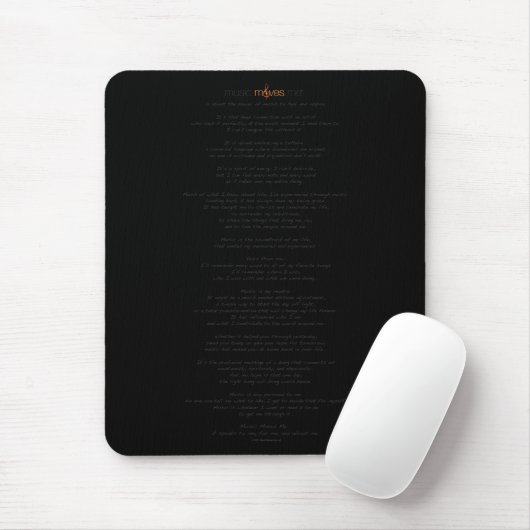 Muziek beweegt me™ Manifesto Mousepad Muismat (Met muis)