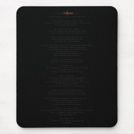 Muziek beweegt me™ Manifesto Mousepad Muismat (Voorkant)