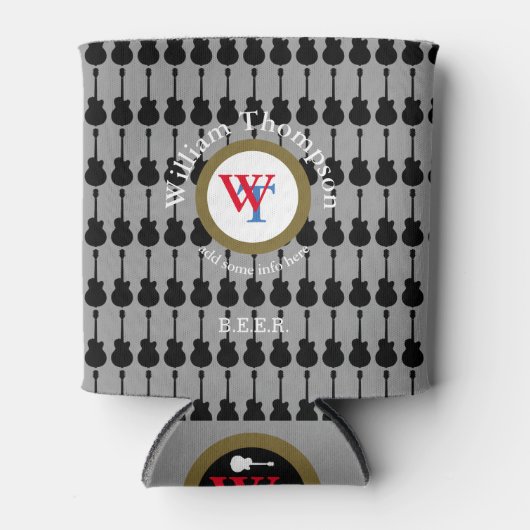 Muziek & bier, Gitaar geïnspireerd, Circle Monogra Blikjeskoeler (Voorkant)