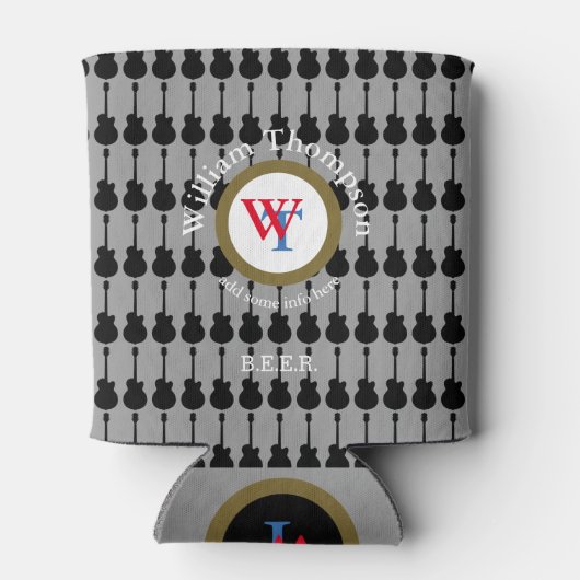 Muziek & bier, Gitaar geïnspireerd, Circle Monogra Blikjeskoeler (Achterkant)