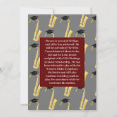 Muziek bij de Saxophone Musician Graduation Party Kaart (Achterkant)