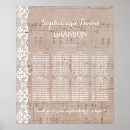  Muziek Blad & Kant Trouwstoel Grafiek Poster