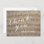  Muziek Blad Trouwen Dank u Briefkaart (Voorkant / Achterkant)