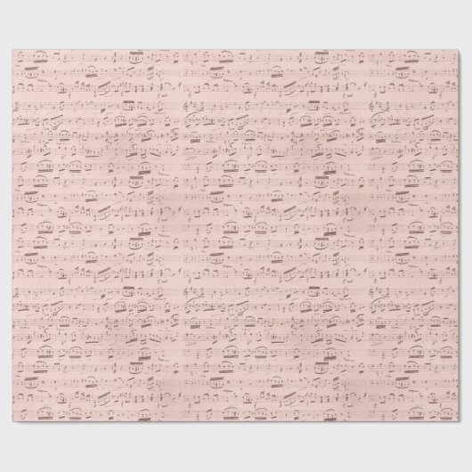 Muziek Blauw Roze Musical Notes Cadeaupapier (Vlak)