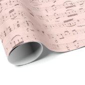 Muziek Blauw Roze Musical Notes Cadeaupapier (Rol Hoek)