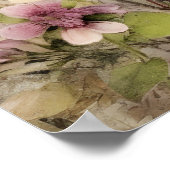  Muziek Bloemen Franse Hummingbird Art Poster (Hoek)