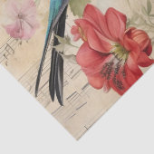 Muziek Bloemen Franse Hummingbird Art Tissuepapier (Detail)