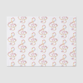 Muziek Bloemen Treble Clefs Tissuepapier