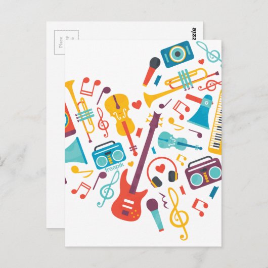 Muziek Briefkaart (Voorkant / Achterkant)