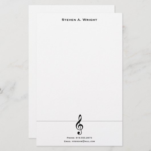 Muziek Briefpapier (Voorkant / Achterkant)