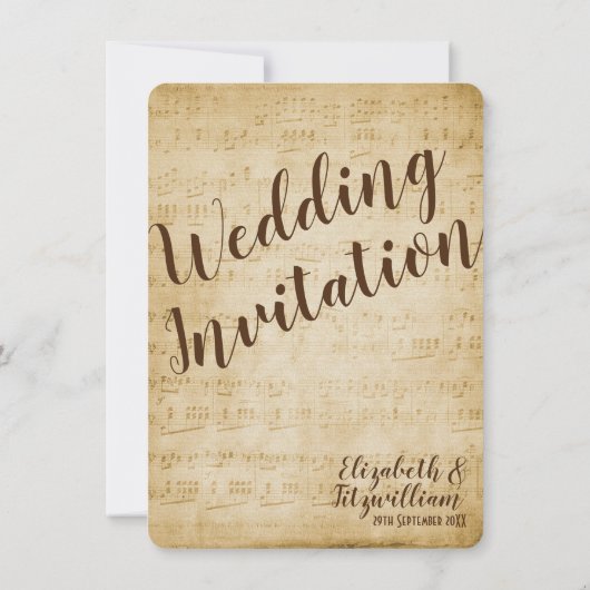  muziek bruiloft uitnodiging (Achterkant)