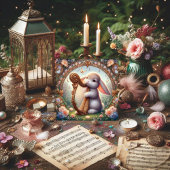 Muziek Bunny Art Nouveau Pasen Feestdagenkaart