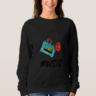 Muziek Cassettebandje Hoofdtelefoon Dj 80s 90s Vin Trui