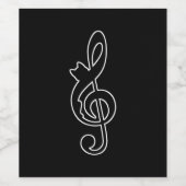 Muziek Cat Clef Wijn Etiket (Enkel label)