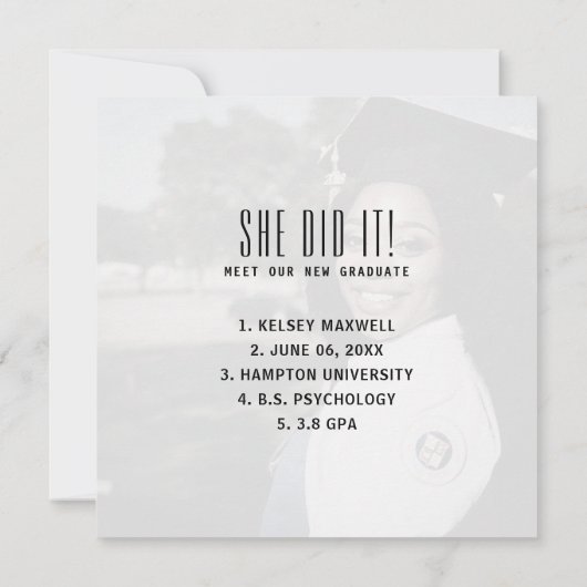 Muziek CD Album Hoesje Afstuderen Aankondiging (Achterkant)